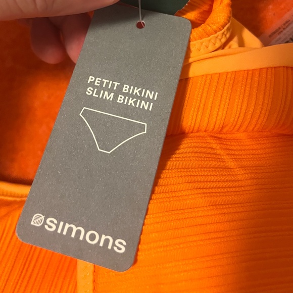 Orange tangerine raised ribbed cutout one-piece swimsuit NWT - Picture 5 of 12